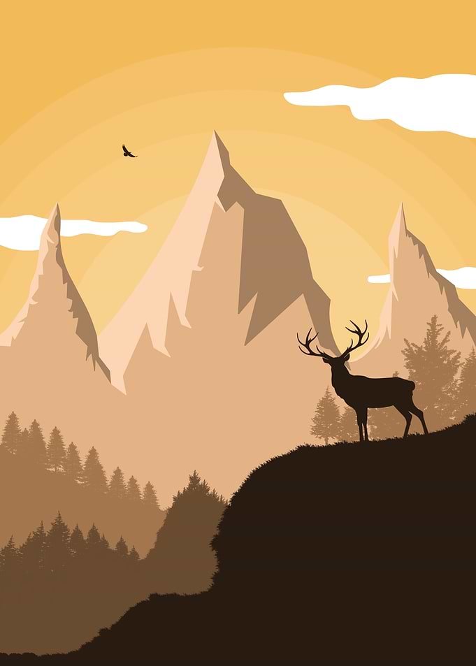 Brown mountain stag