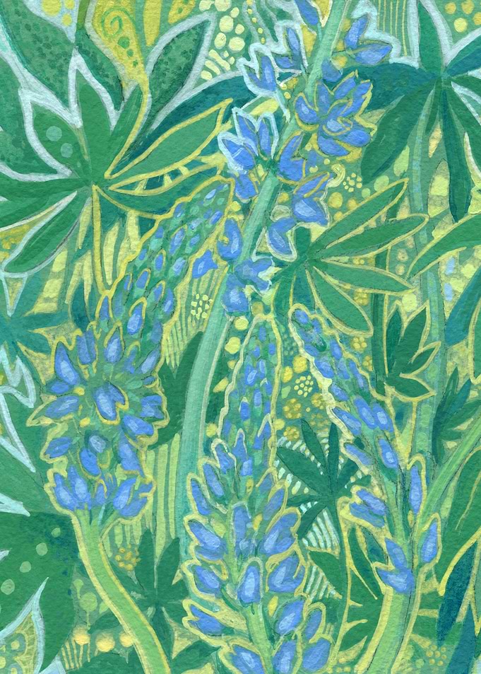 Lupine Flowers Floral Art