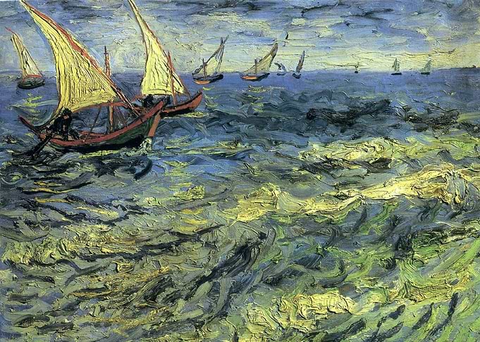 fishing boats at sea 1888