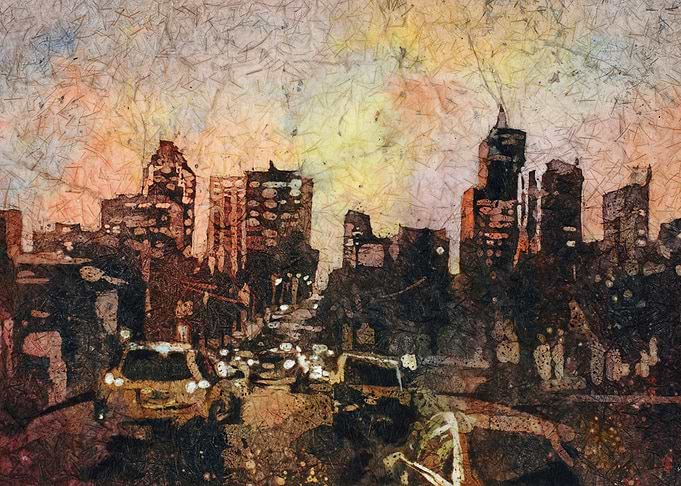 Raleigh skyline NC artwork