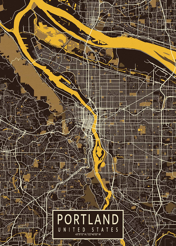 Portland City Map Pastel