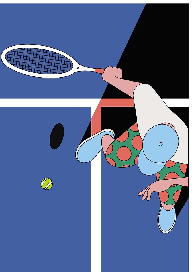 Tennis player illustration