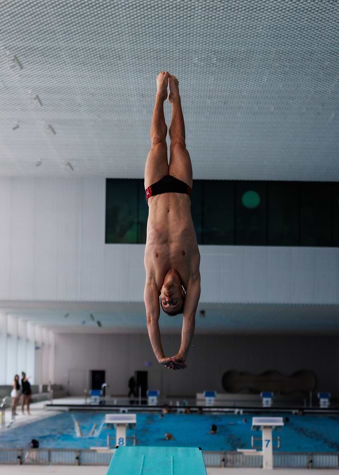 Diver off a High Board