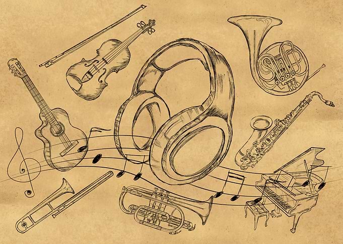 Headphone Sketch Music