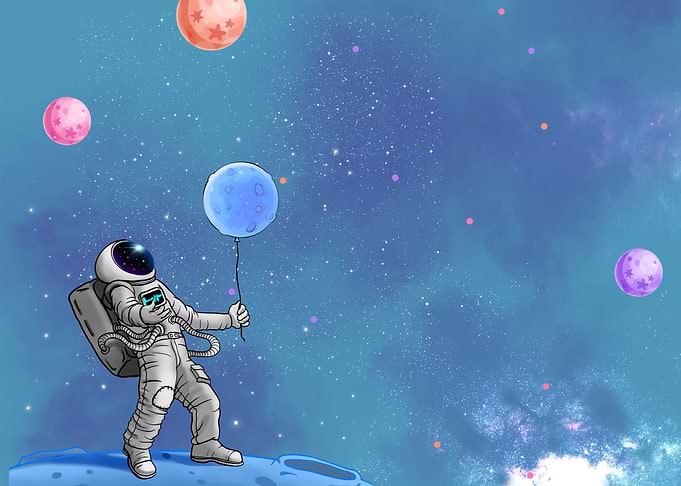 Astronaut Balloons Space
