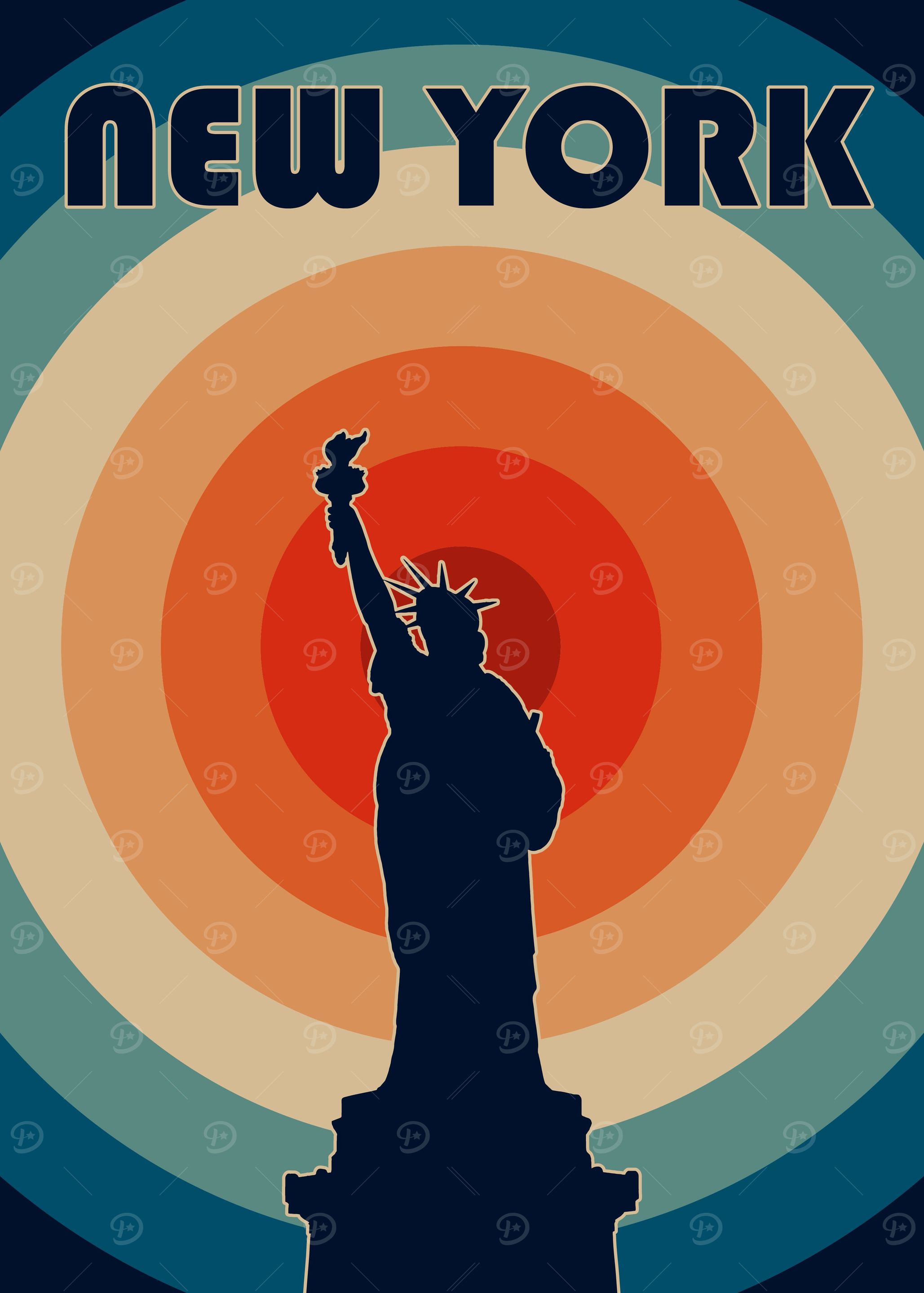 New york retro landscape