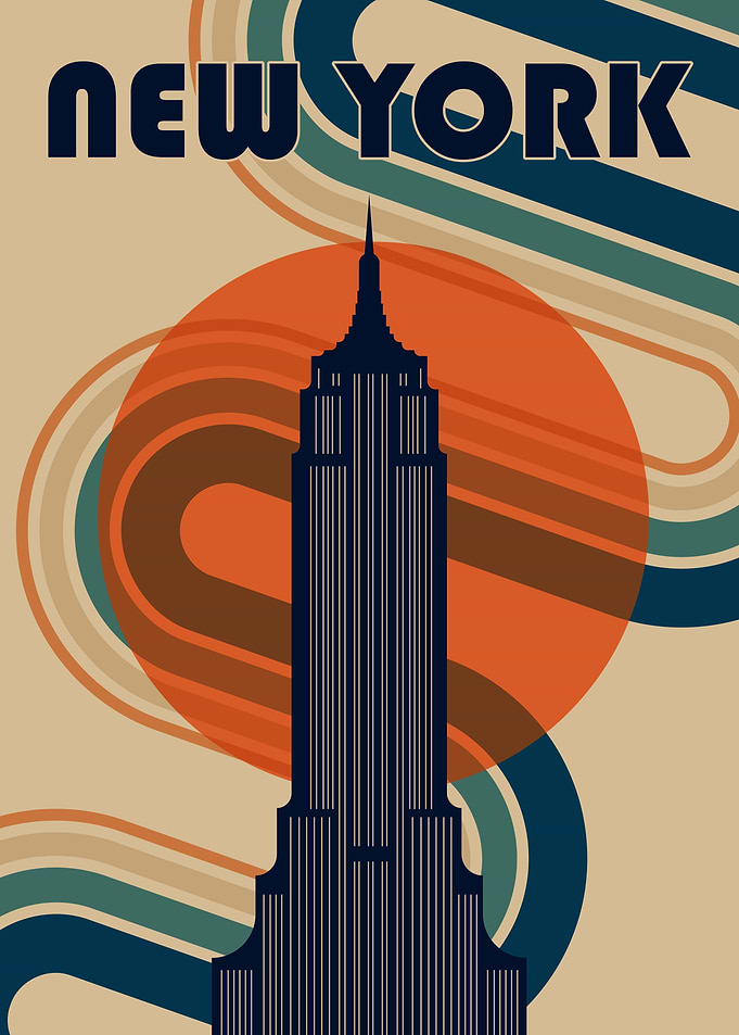 New york retro landscape