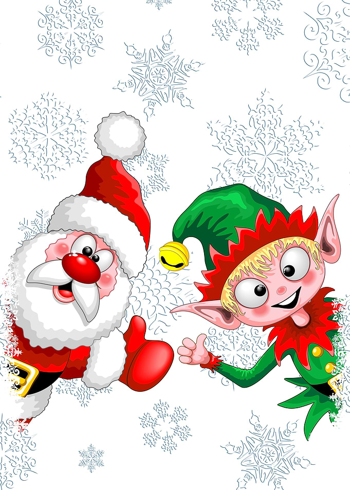 Santa and Elf Thumbs up