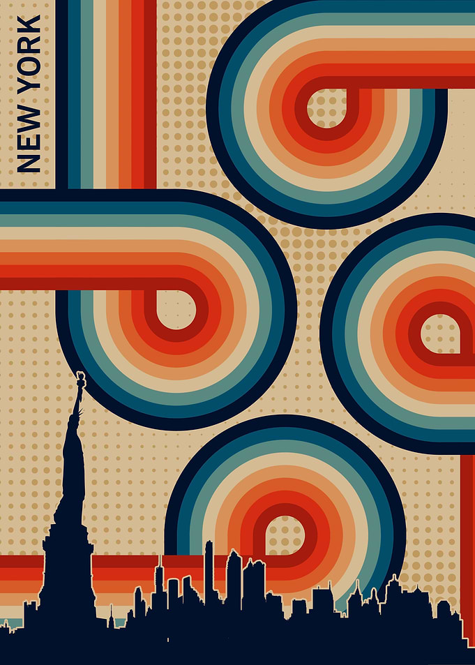 New york retro landscape