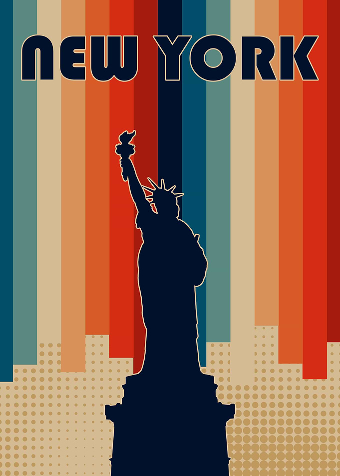 New york retro landscape