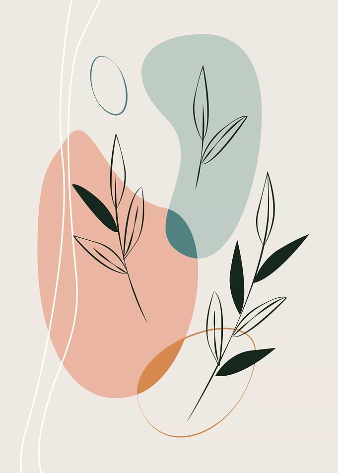 Tropical leaf floral line