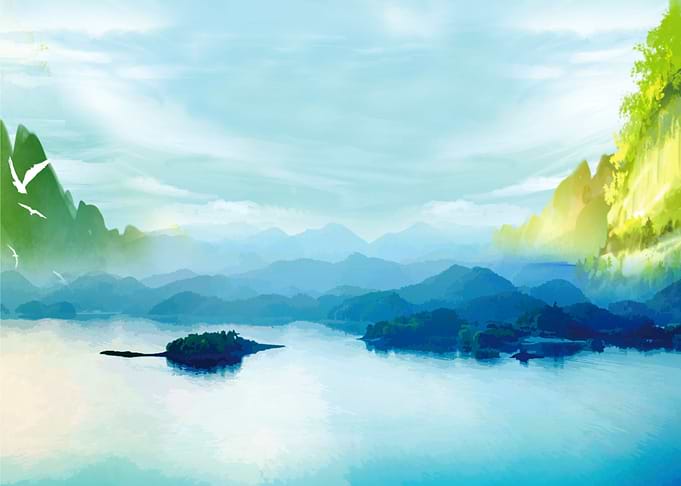 Mountains by Lake Nature