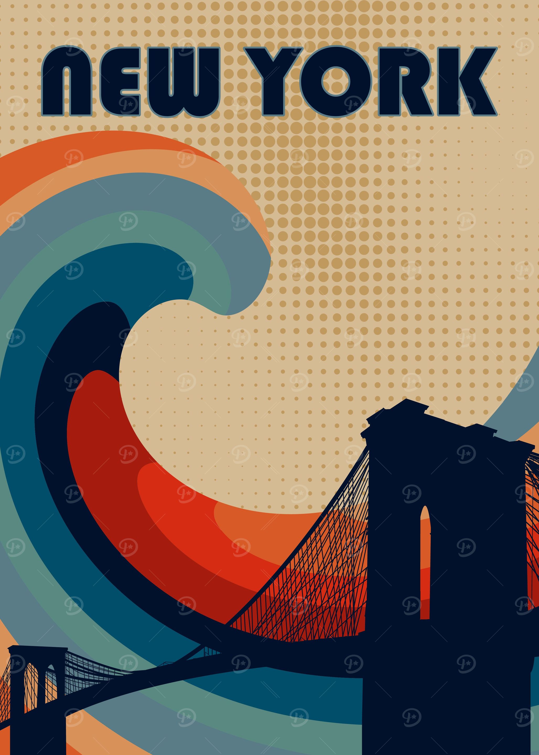 New york retro landscape
