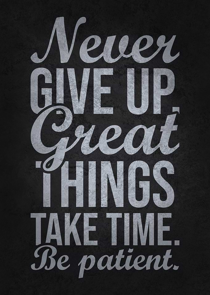 Never Give Up be Patient