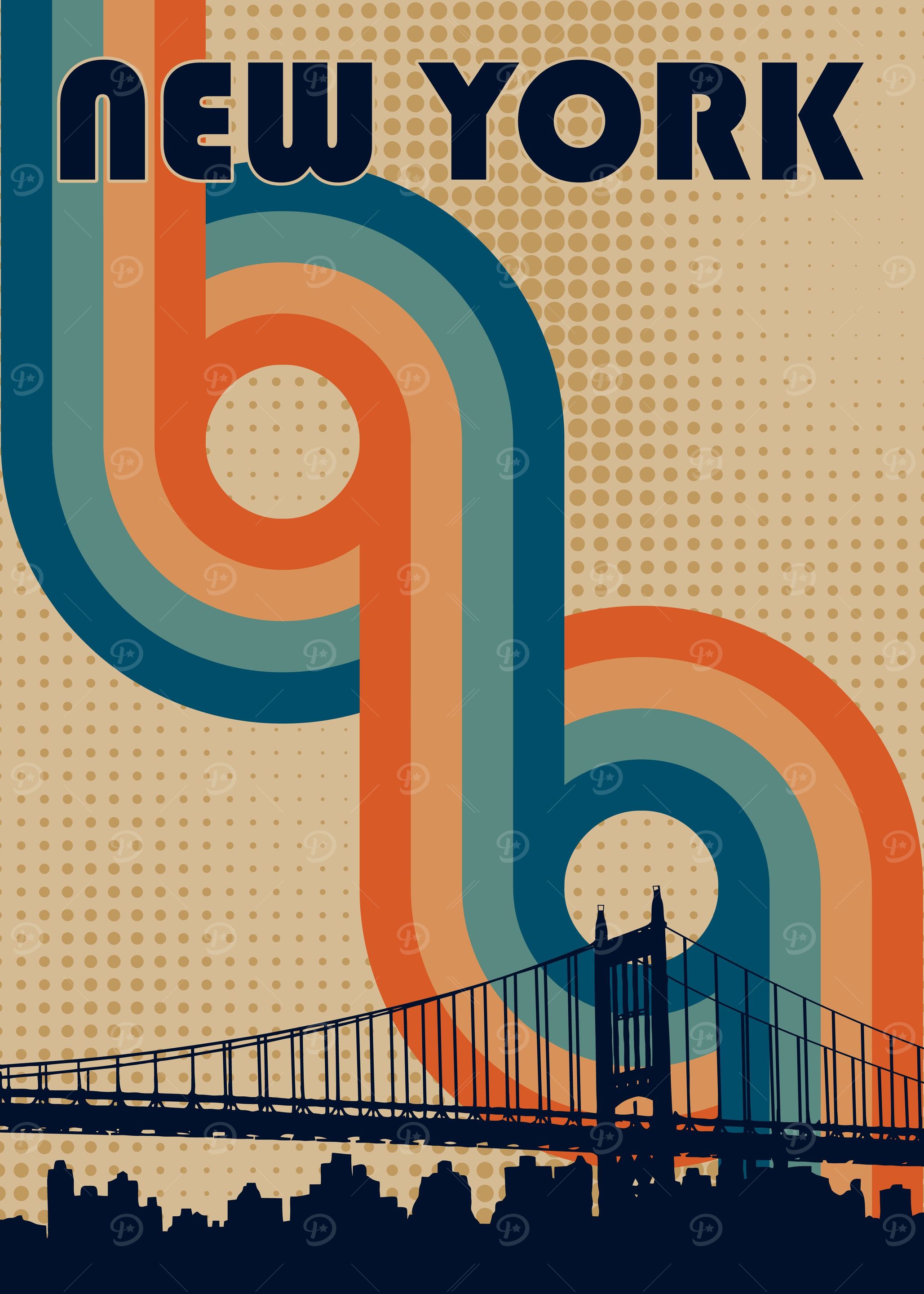 New york retro landscape