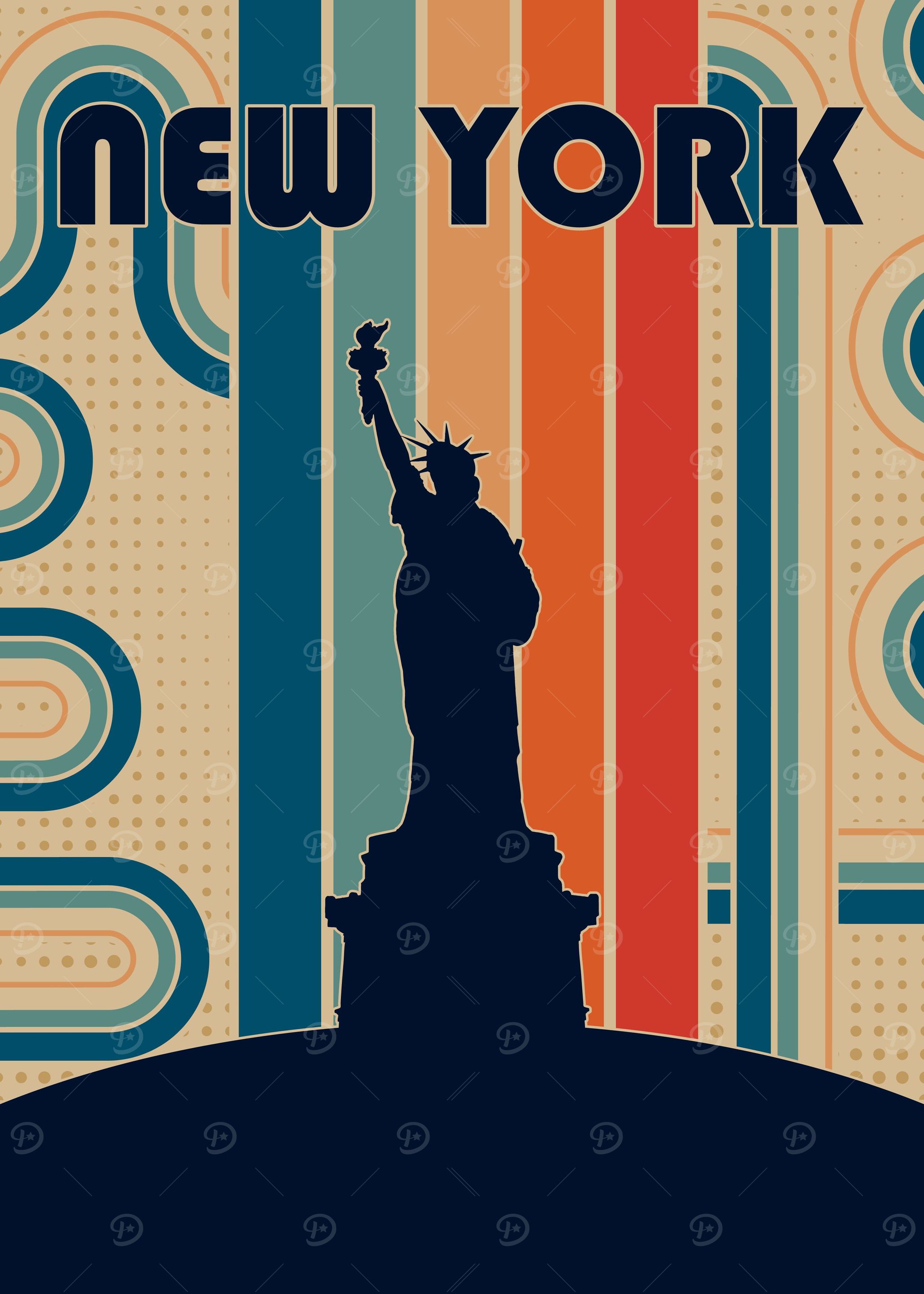 New york retro landscape