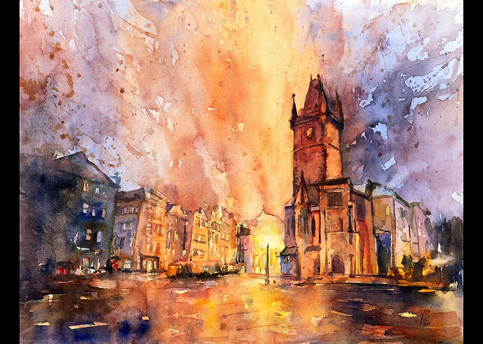 Church Prague Painting