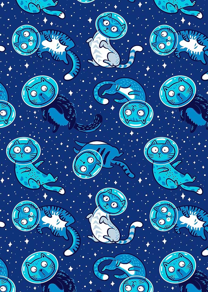 A Cute Blue Cat Astronaut