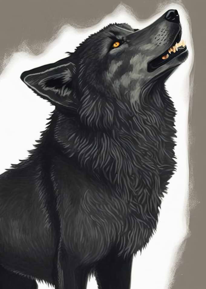 Wolf Howling Painting