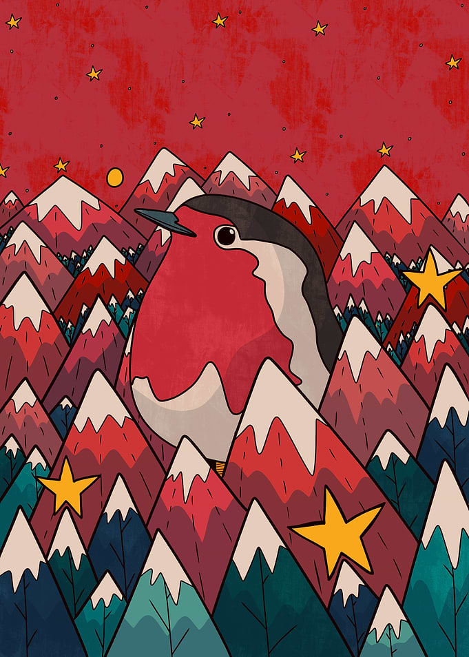 A big red robin
