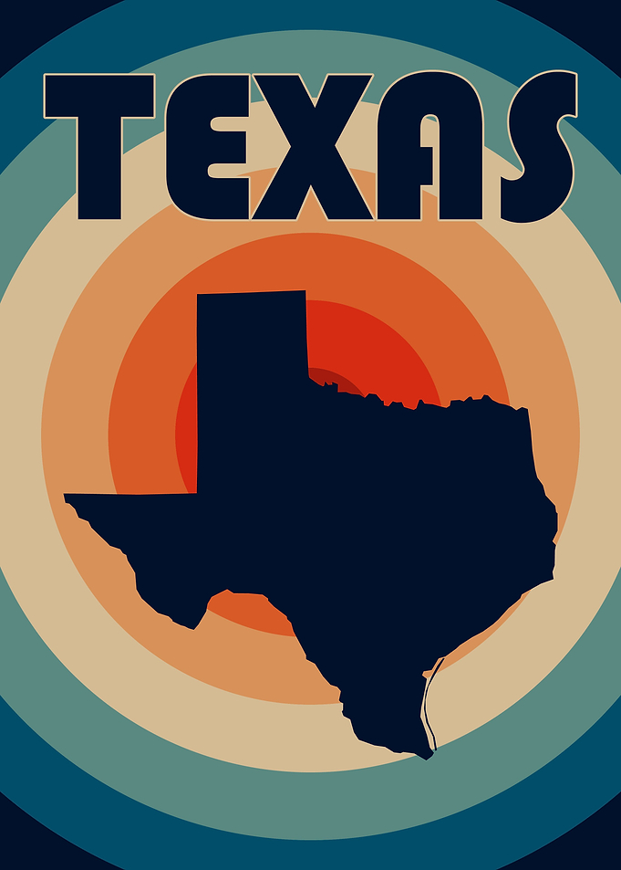 Texas retro landscape