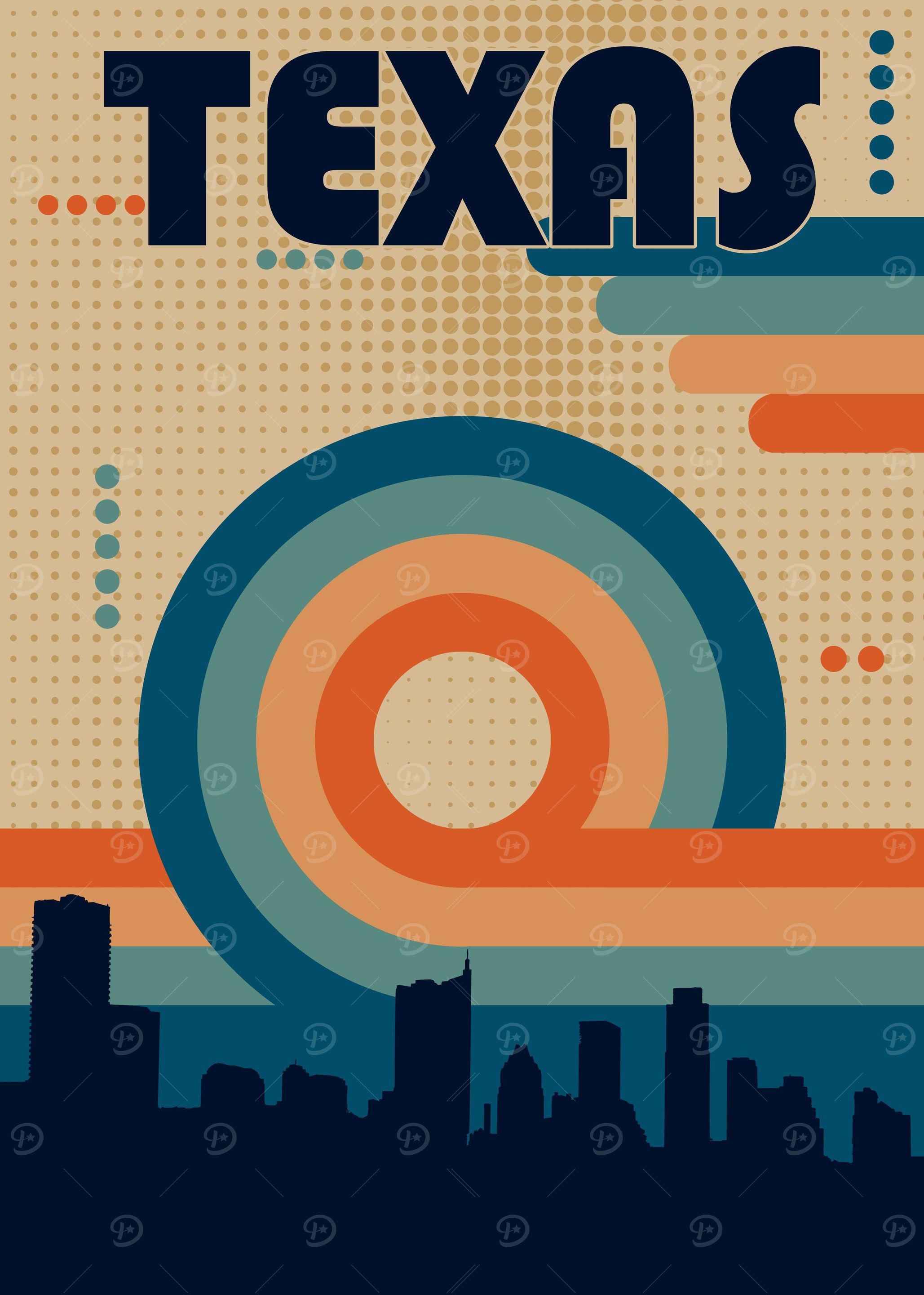 Texas retro landscape