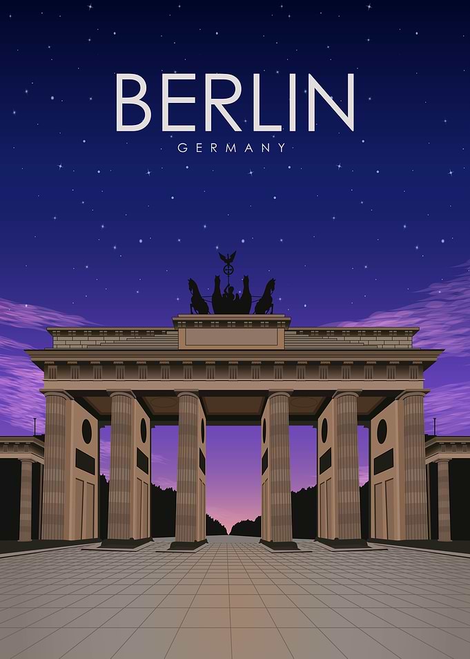 Berlin at Night Travel Art