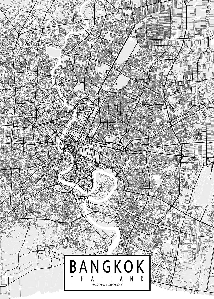 Bangkok City Map Light