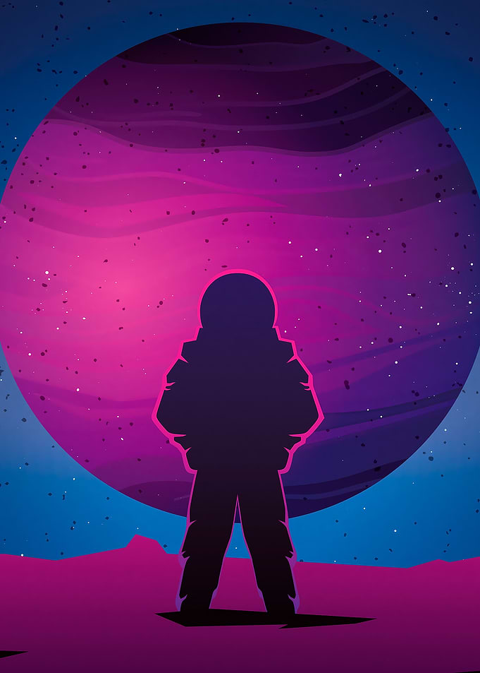 Astronaut and Planet Art