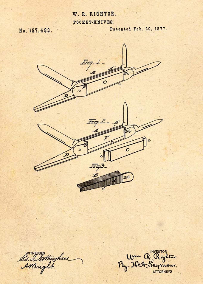 Retro Pocket Knife Patent
