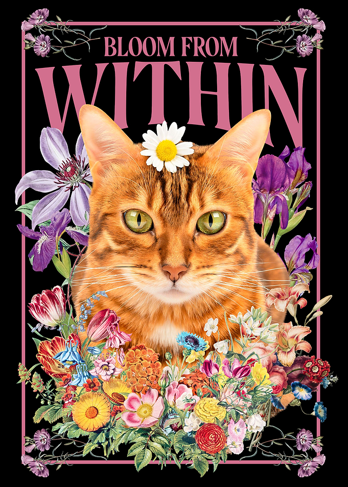 Cat with Flowers