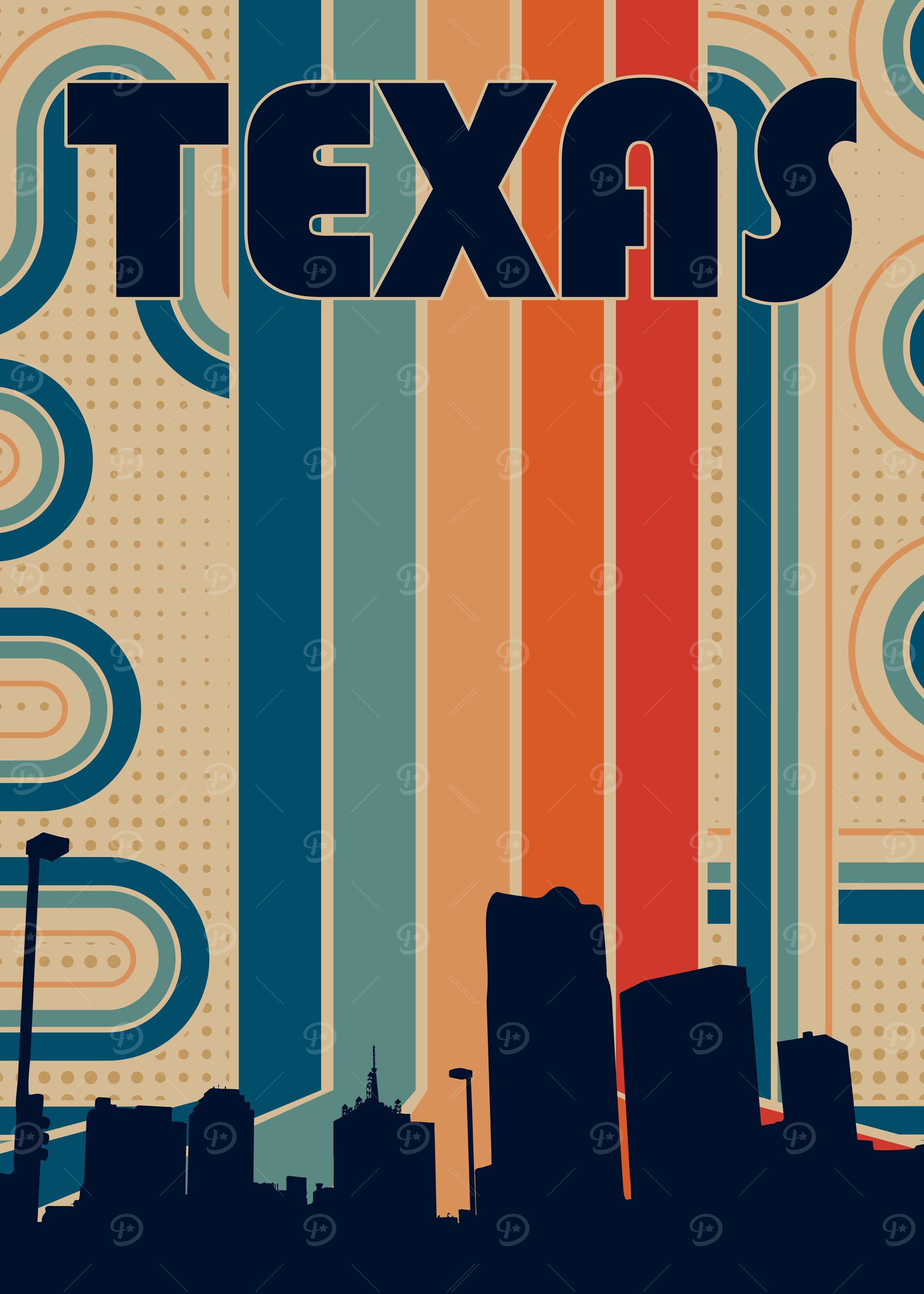 Texas retro landscape