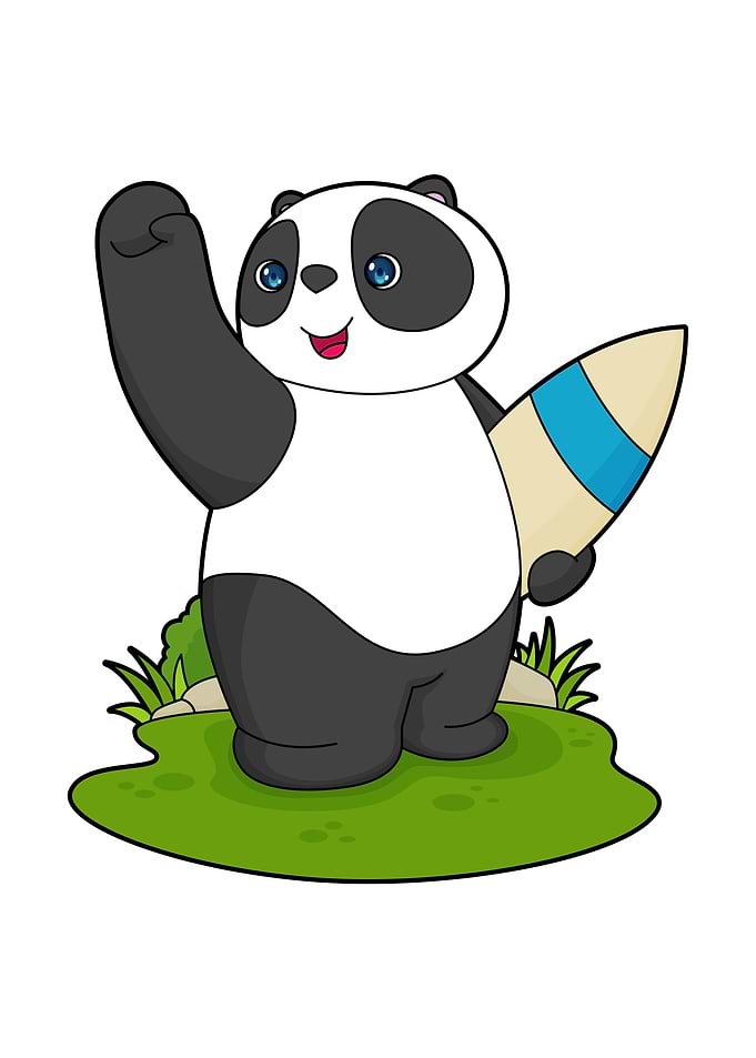 Panda Surfer Surfboard