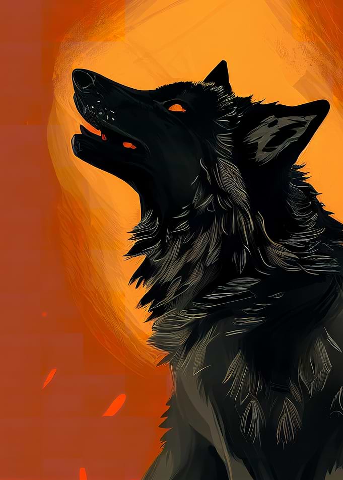 Howling Wolf Painting