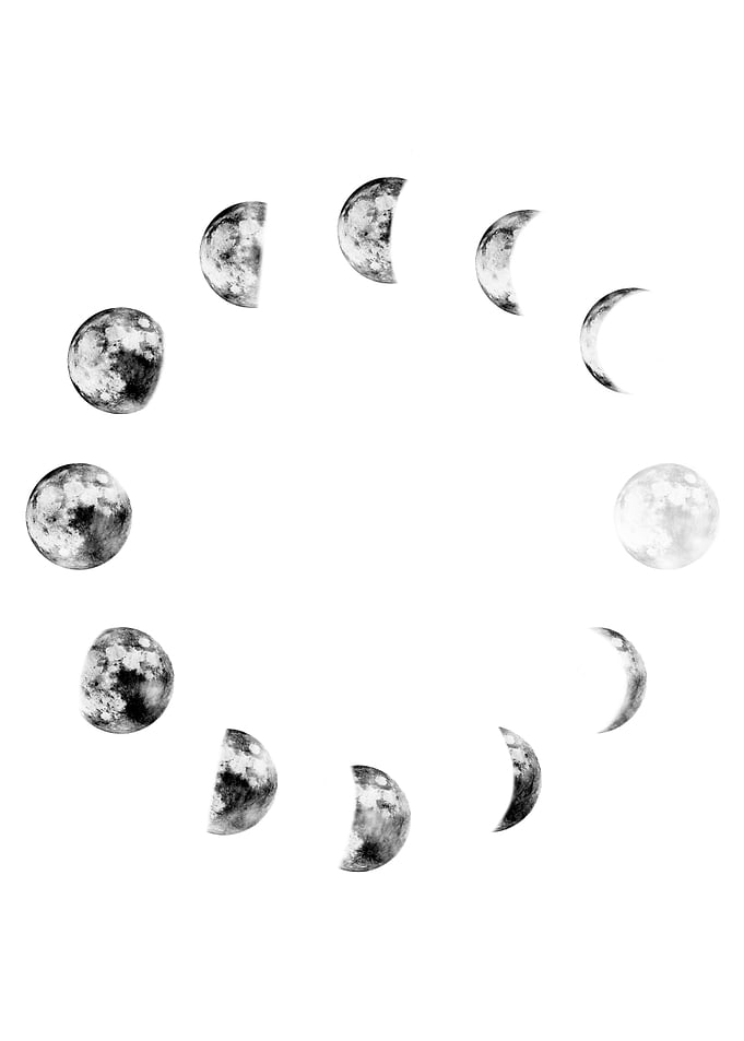 Moon Phases Space Graphic