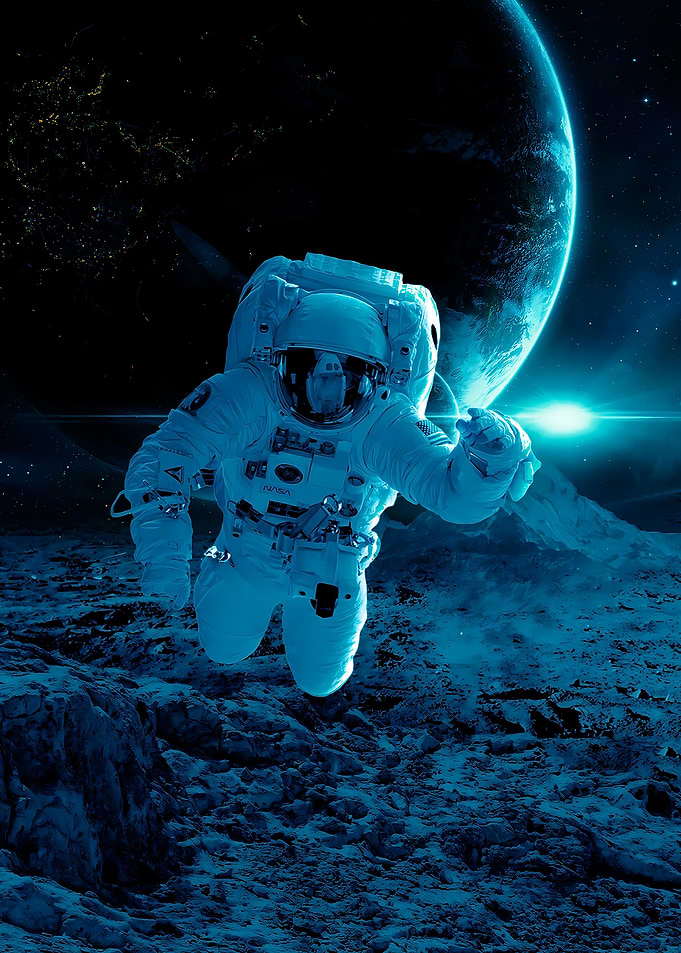 Astronaut Fly On The Moon