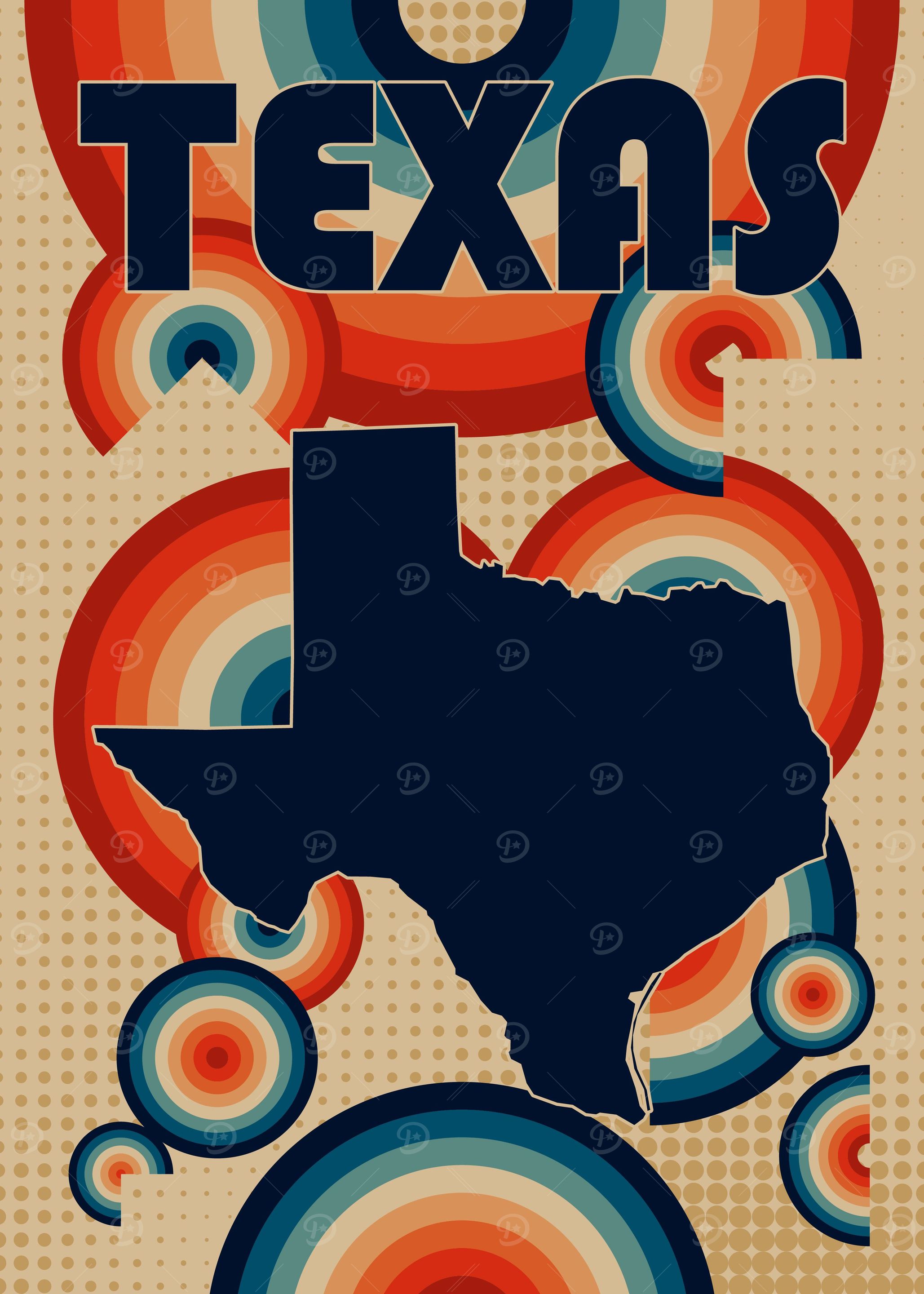 Texas retro landscape