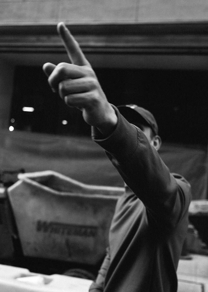 Man points in New York