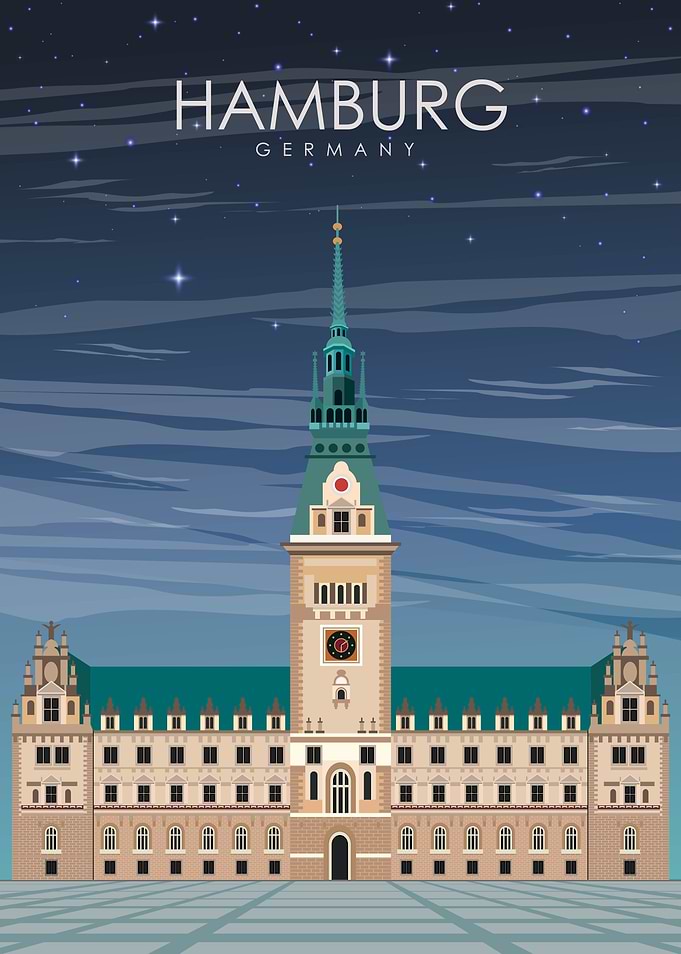 Hamburg Travel Poster
