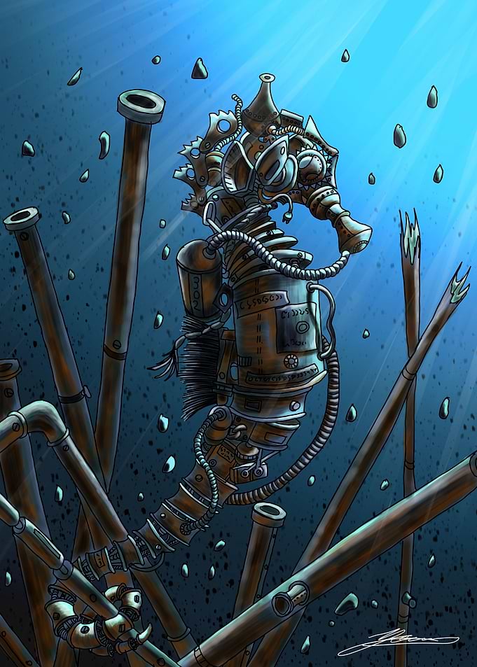 Steampunk seahorse