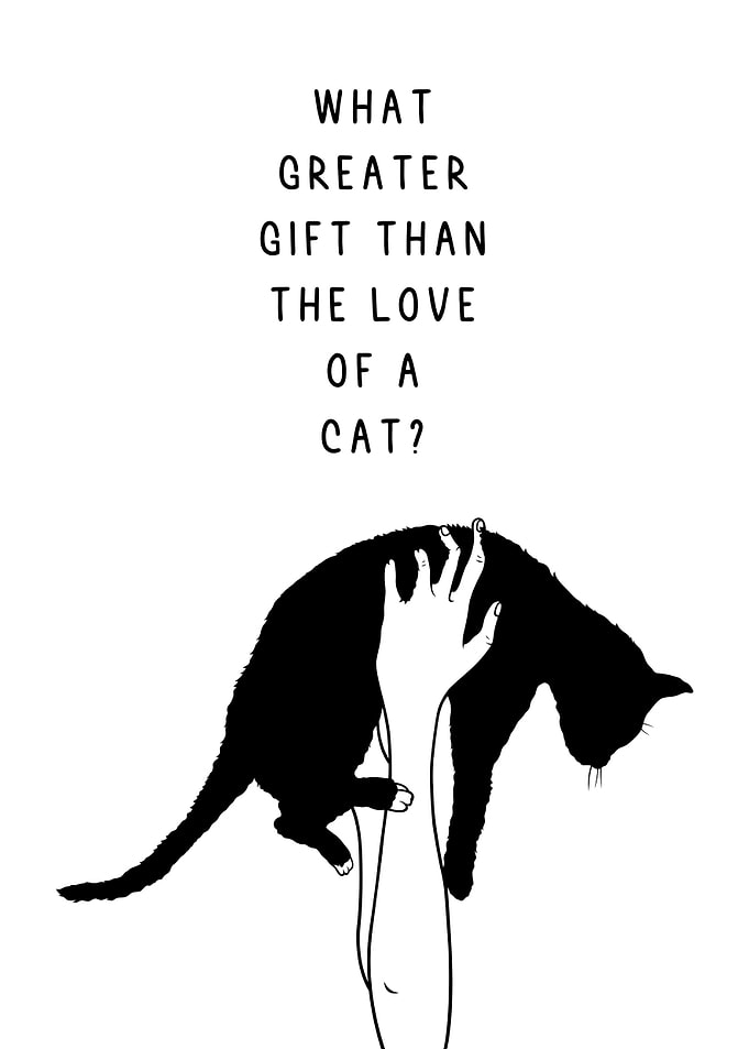 Minimalist Cat Love Sweet