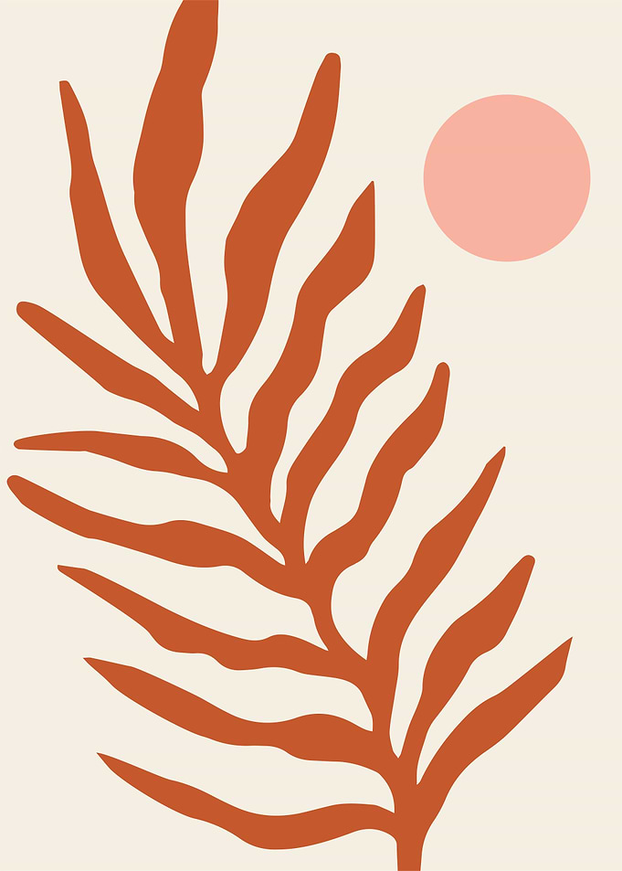 Pastel Rust Palm Tropical