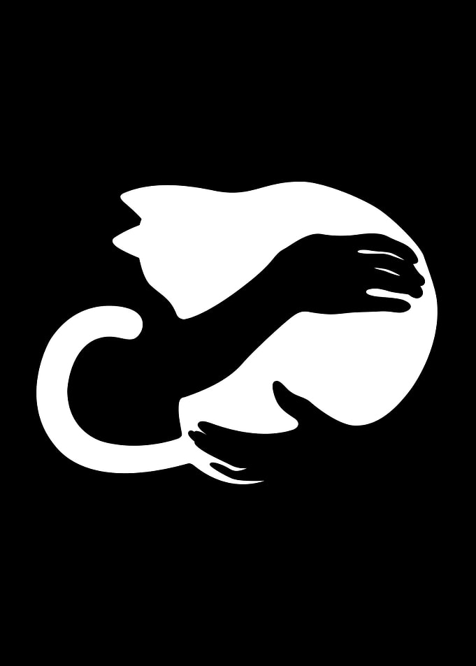 Minimalist Cat Art Love