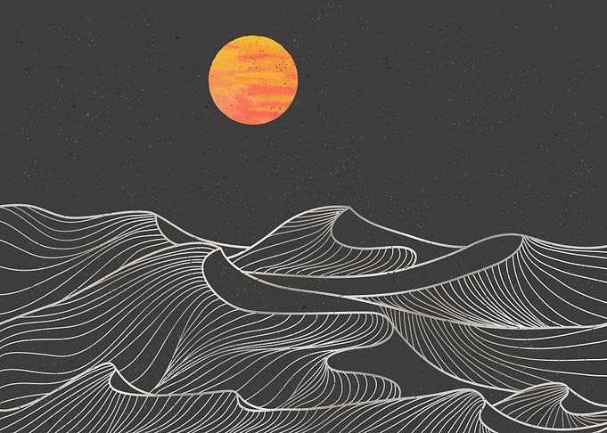 Ocean Wave Line art