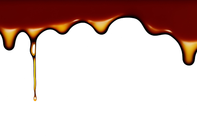 Honey dripping on white su