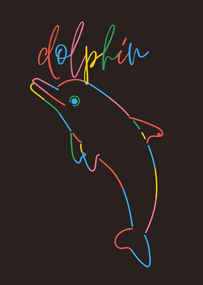 Multi Colored Dolphin