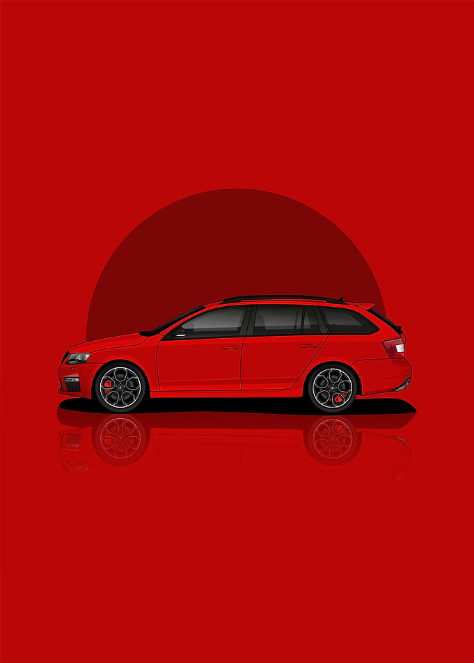 skoda octavia rs combi red