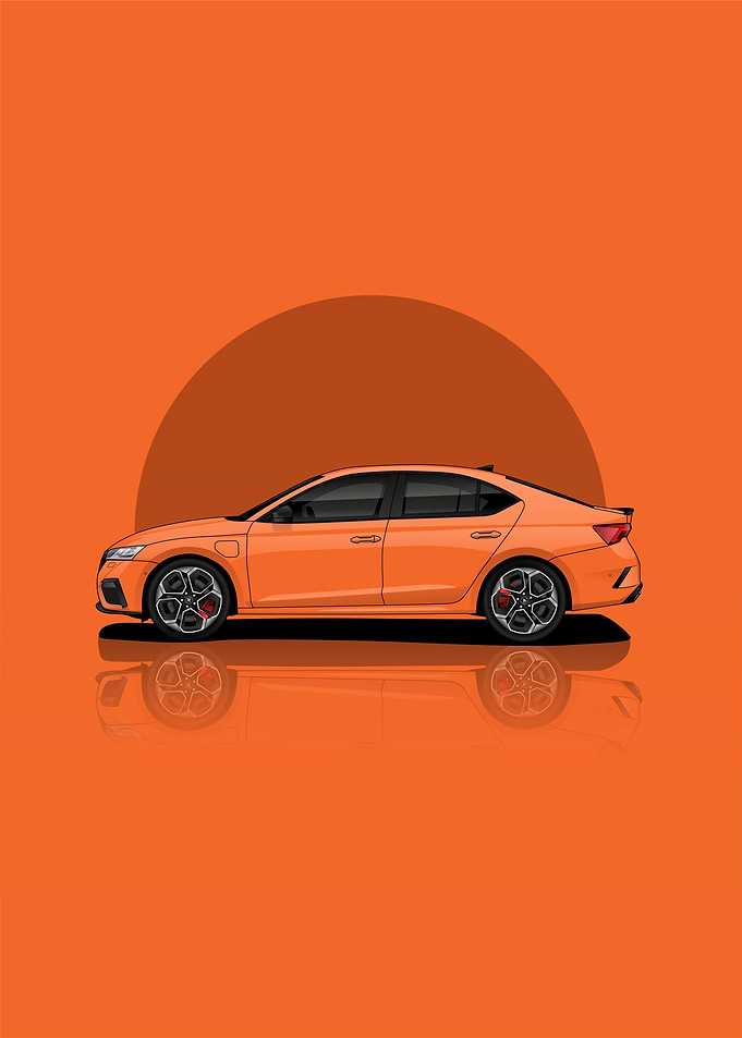 Art skoda octavia Orange