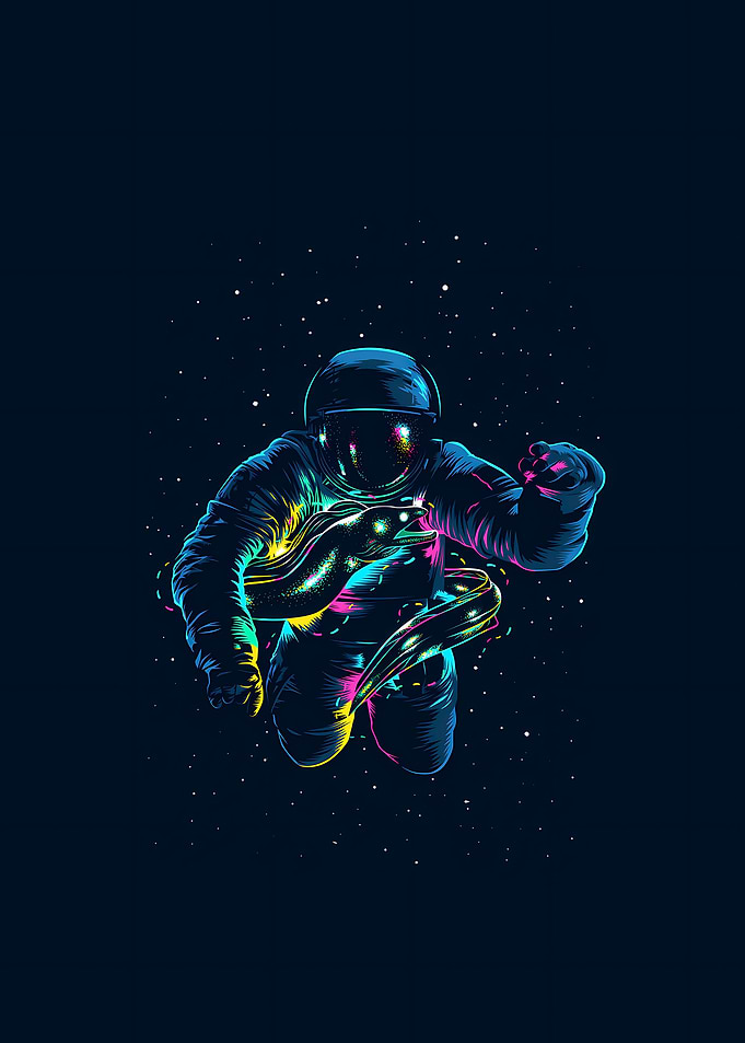 Astronaut and Sea Eel Glow