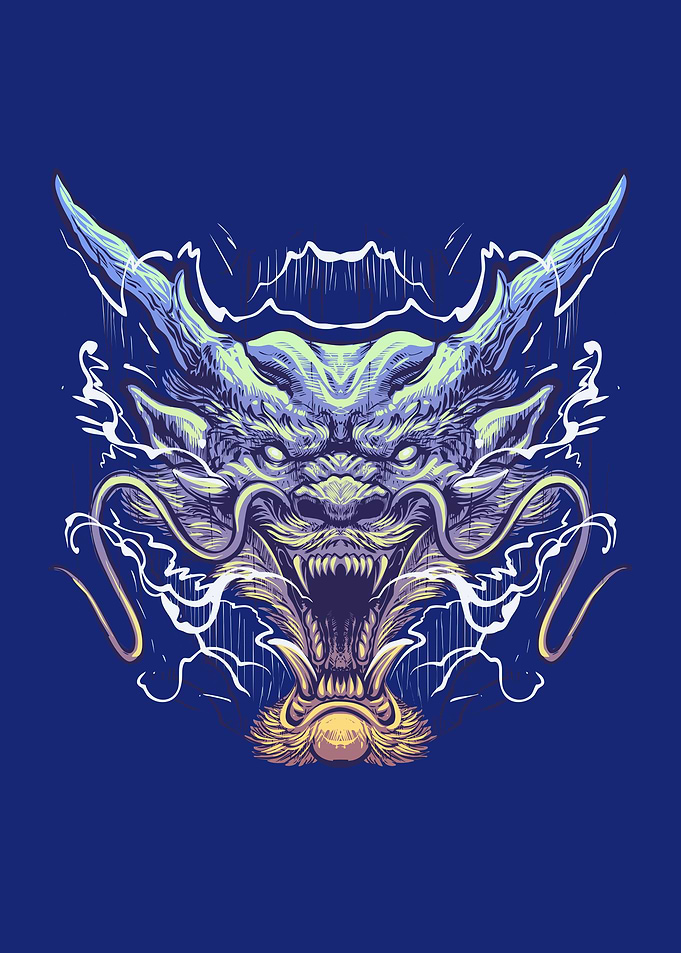 The blue dragon head